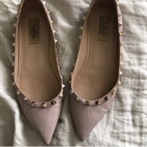 Valentino Rockstud Flats in Poudre - 9.5